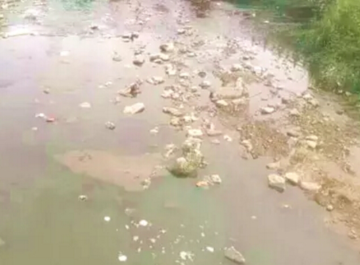 罗庄区罗庄街道罗七路与南涑河交会处仍遍布生活污水